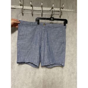 Banana Republic Shorts Men 38 Blue Chambray‎ Cotton Casual Chino Bermuda Khaki